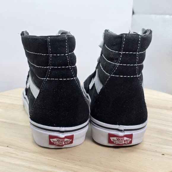 Womens Size 8 - Vans Sk8-Hi W7 Black White Canvas High Top Skate Shoes 500714 - Picture 6 of 9